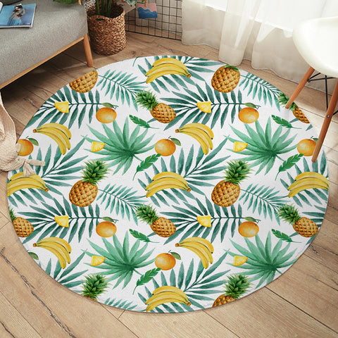 Image of Tropical Pineapple & Bananas SWYD3677 Round Rug