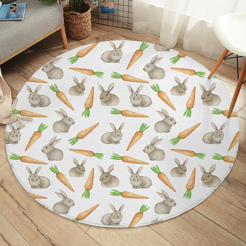 Image of Rabbits & Carrots Monogram SWYD3680 Round Rug