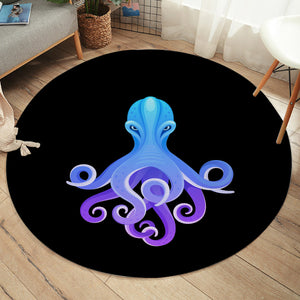 Gradient Blue&Purple Angry Octopus SWYD3687 Round Rug