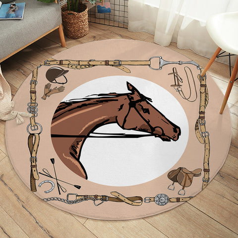 Image of Riding Horse Draw SWYD3699 Round Rug