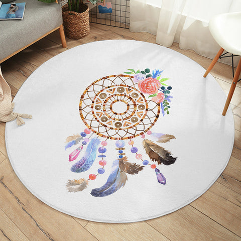 Image of Pastel Floral Dreamcatcher SWYD3701 Round Rug