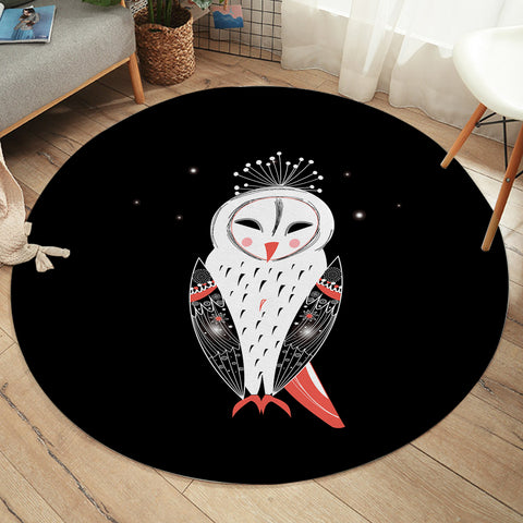 Image of White Red Female Owl SWYD3863 Round Rug