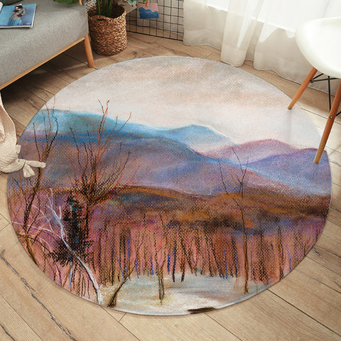 Image of Cozy Landscape Watercolor SWYD3864 Round Rug