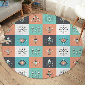 Colorful Pastel Aztec Checkerboard SWYD3869 Round Rug