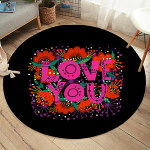 Love You Typographic SWYD3871 Round Rug