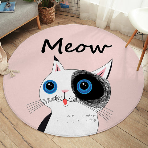 Image of Cute Cat Meow Pink Theme SWYD3875 Round Rug