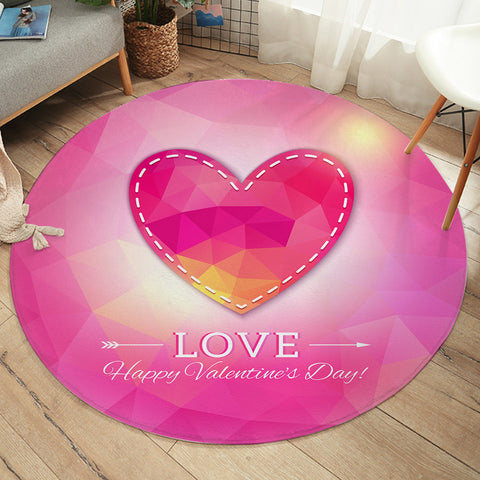 Image of Heart Geometric Valentine's Day SYD3922 Round Rug