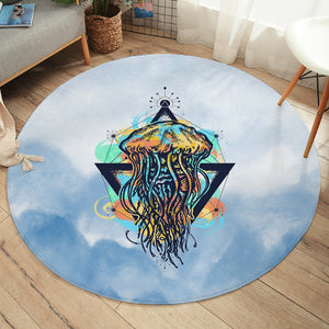 Octopus Triangle - Watercolor Pastel Theme SWYD3933 Round Rug
