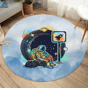 Outspace Astronaut - Watercolor Pastel Theme SYD3934 Round Rug