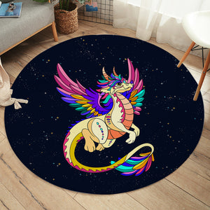 Colorful Dragonfly Illustration  SYD3938 Round Rug