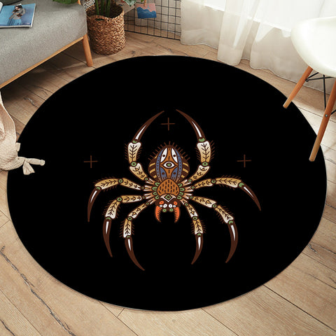 Image of Brown Mandala Spider SWYD4104 Round Rug