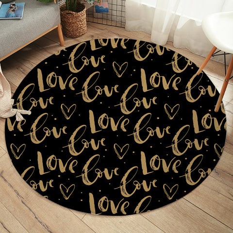 Image of Golden Love Text  SWYD4111 Round Rug