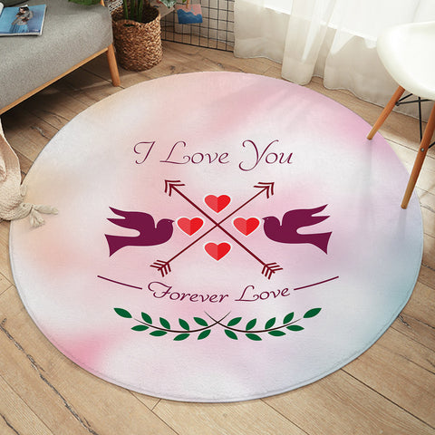 Image of Forever Love Pink Theme SWYD4112 Round Rug