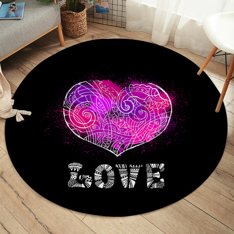 Image of Heart Love Mandala Pattern SWYD4117 Round Rug