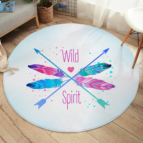 Image of Gradient Pink & Blue Arrows - Wild & Spirit  SWYD4120 Round Rug