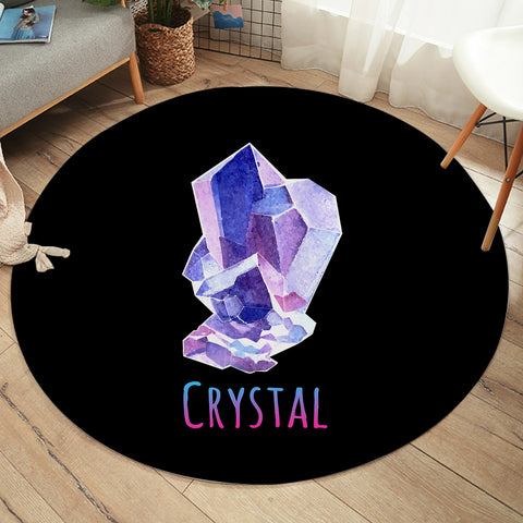 Image of Gradient Blue Purple Geometric Crystal SWYD4126 Round Rug