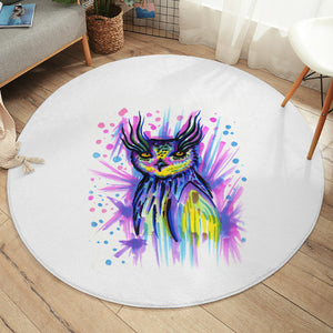 Water Color Owl Sketch SWYD4221 Round Rug