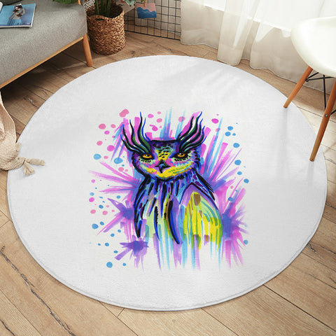 Image of Water Color Owl Sketch SWYD4221 Round Rug