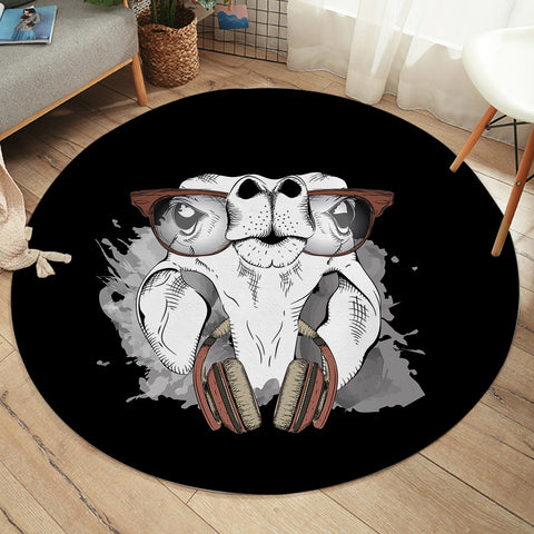 Image of Music Glasses White Parrot  SWYD4223 Round Rug