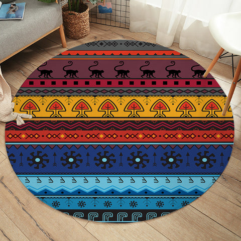Image of Color Aztec Stripes SWYD4228 Round Rug