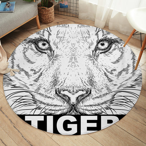 Image of B&W Detail Tiger Sketch SWYD4230 Round Rug