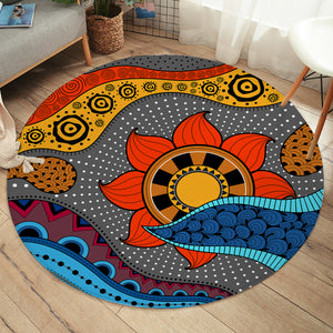 Colorful Modern Japanese Art Mandala SWYD4234 Round Rug