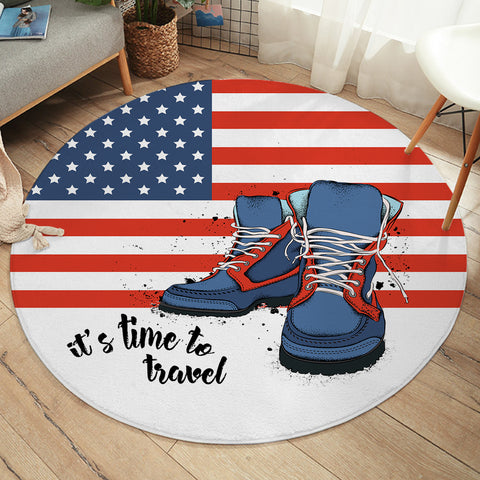 Image of USA It's Time To Travel  SWYD4238 Round Rug