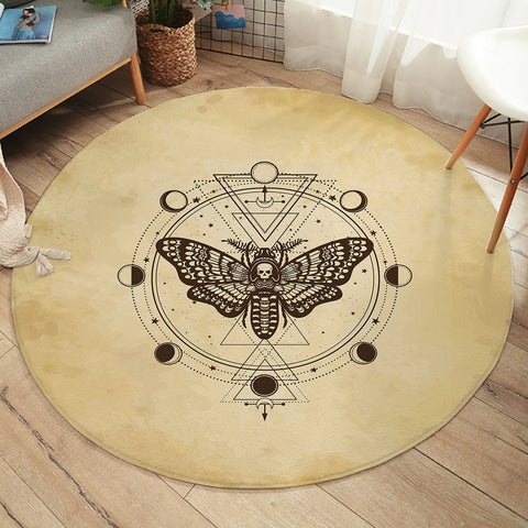 Image of Old School Skull Butterfly Zodiac  SW4245 Round Rug