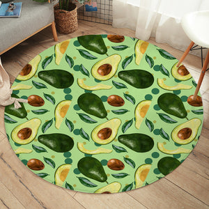 Avocado Monogram Green Theme  SWYD4294 Round Rug