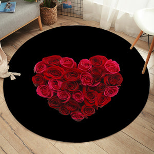 Roses in Heart Pattern SWYD4329 Round Rug
