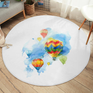Colorful Balloon Watercolor Painting  SWYD4330 Round Rug