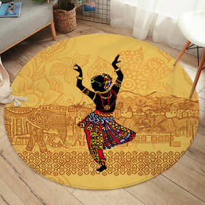 Dancing Egyptian Lady In Aztec Clothes SWYD4426 Round Rug