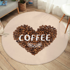 Love In Coffee Bean - Heart Shape SWYD4436 Round Rug