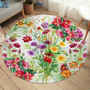 Multi color Flowers In The Forest SWYD4443 Round Rug