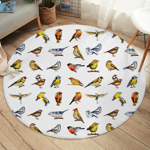 Image of Colorful Bird Collection SWYD4445 Round Rug
