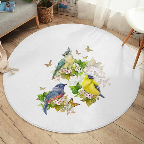 Image of Sunbirds, Butterflies And Flowers SWYD4493 Round Rug