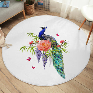 Beautiful Floral Peacock SWYD4502 Round Rug