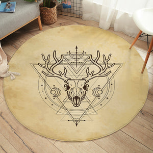 Vintage Deer Skull Zodiac SWYD4504 Round Rug