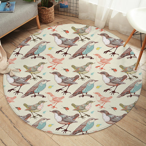 Image of Retro Sunbirds Old School Art SWYD4521 Round Rug