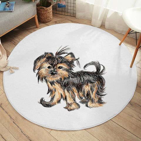 Image of Retro Art Schnauzer Drawing SWYD4523 Round Rug