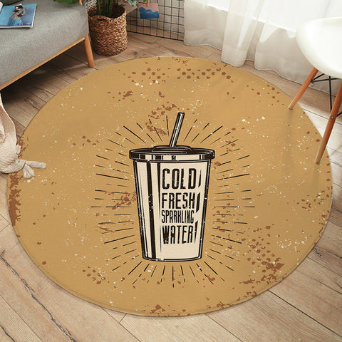 Image of Retro Glass Cold Fresh Sparkling Water SWYD4530 Round Rug