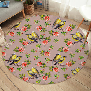 Couple Sunbird and Pink Flowers SWYD4533 Round Rug