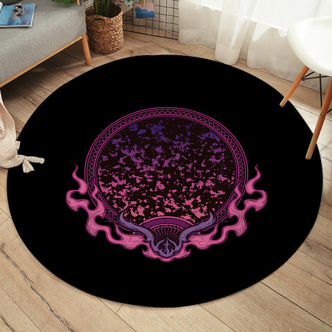 Image of Magic Dark Pink Fire Mirror SWYD4537 Round Rug