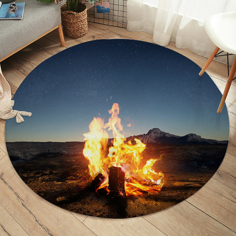 Image of Burning Wood In The Desert  SWYD4599 Round Rug