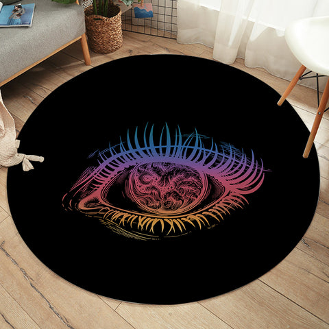 Image of Colorful Eye Black Theme  SWYD4601 Round Rug