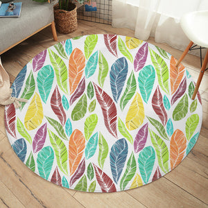 Multi Colorful Feather  SWYD4640 Round Rug