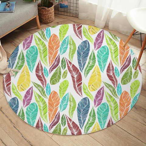 Image of Multi Colorful Feather  SWYD4640 Round Rug