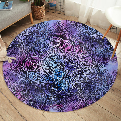 Image of Purple Mandala Matrix  SWYD4646 Round Rug