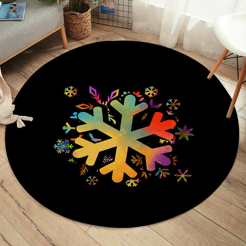 Image of Colorful Snowflake Pattern SWYD4656 Round Rug