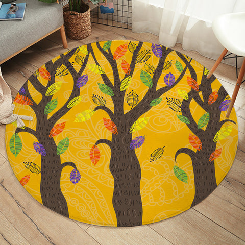 Image of Colorful Leaves & Trees SWYD4729 Round Rug